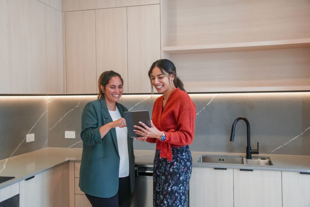 two female Property managers completing routine inspections